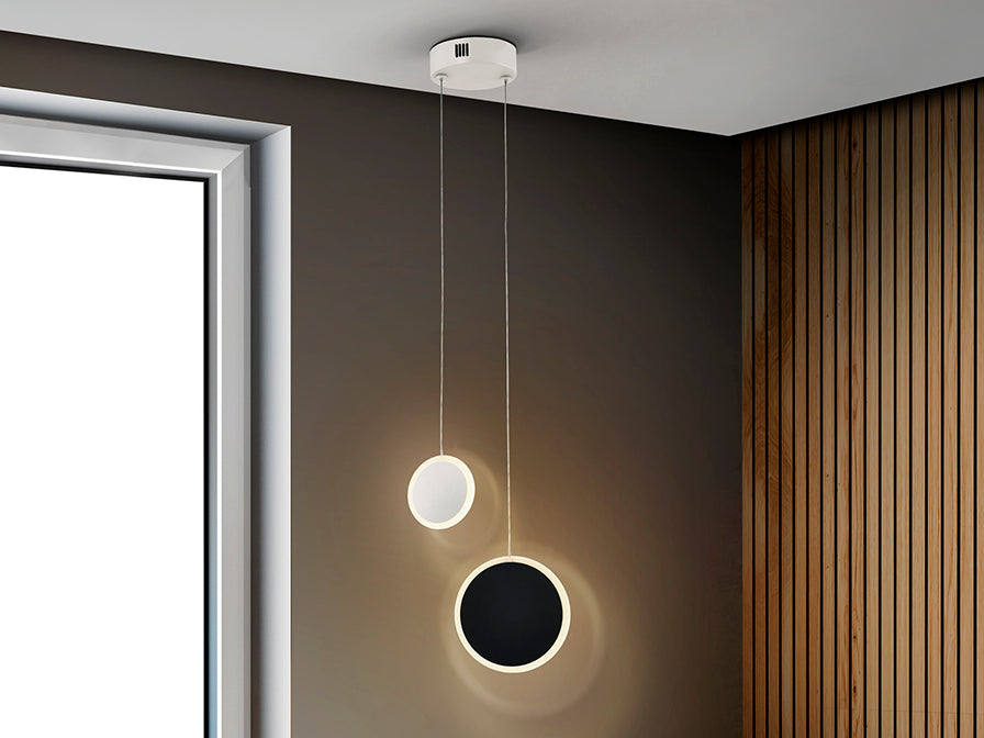 Duo - Lamp 2L White-Black Ip20 Integrated Led