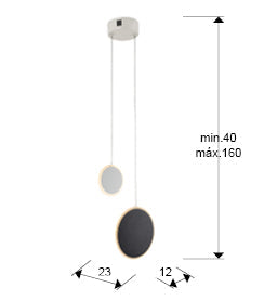 Duo - Lamp 2L White-Black Ip20 Integrated Led