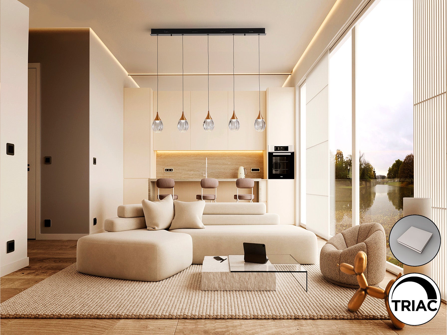 Corina 3Lt Ceiling Light