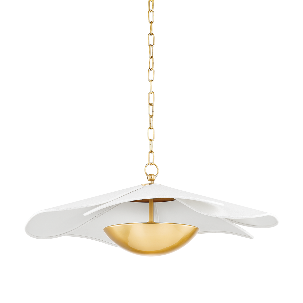 Madeline 1Lt Pendant - Brass & Linen