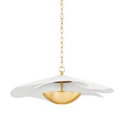Madeline 1Lt Pendant - Brass & Linen