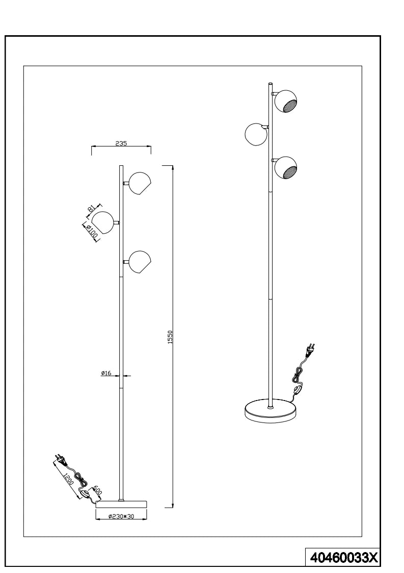 Dakota Modern Floor Lamp - Black