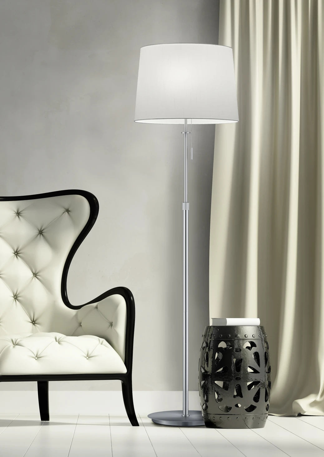 Lyon Classic Floor Lamp - Nickel/Brass