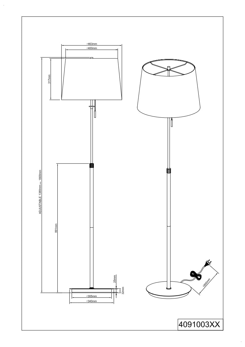 Lyon Classic Floor Lamp - Nickel/Brass
