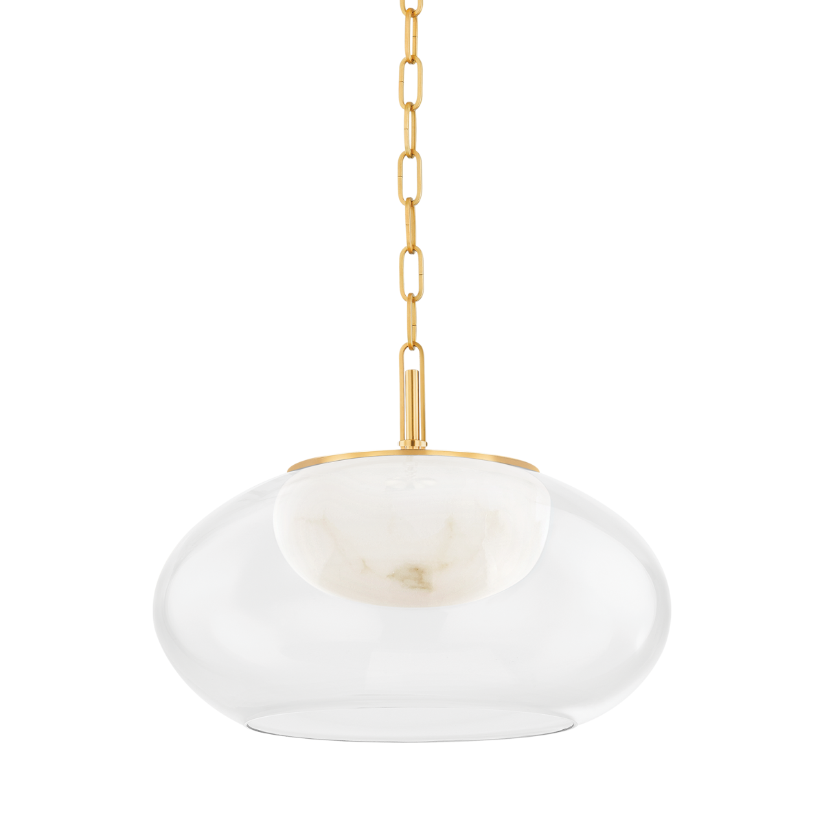 Moore 1Lt Pendant - Alabaster & Brass