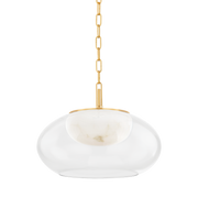 Moore 1Lt Pendant - Alabaster & Brass