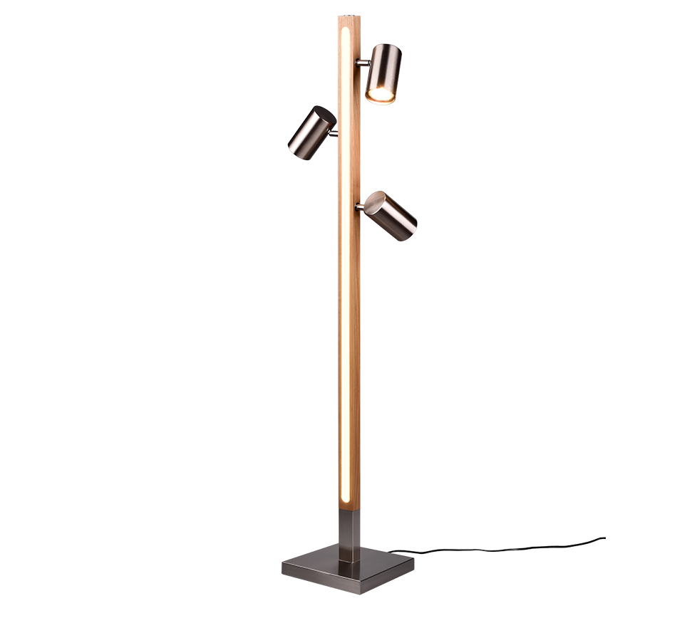 Marley Modern LED Floor Lamp - Nickel/Black