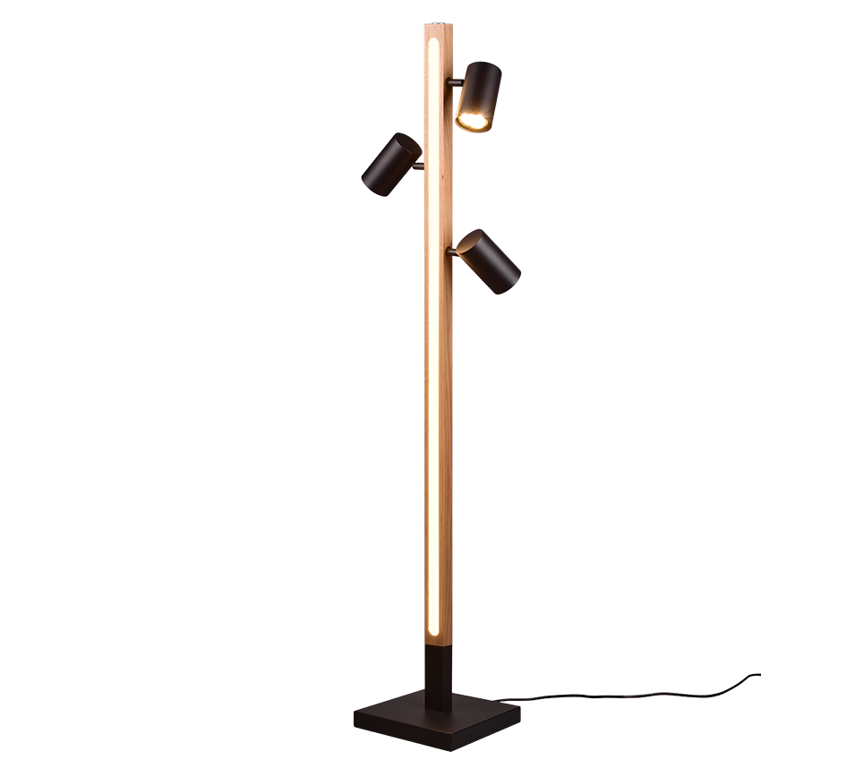 Marley Modern LED Floor Lamp - Nickel/Black