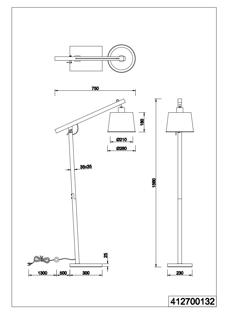 Harris Task/Reading Floor Lamp - Black