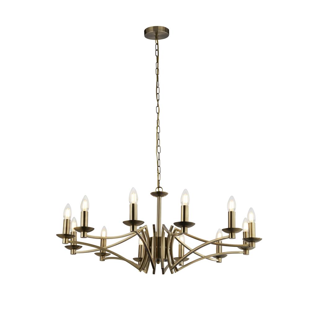 Ascot 6/8Lt Multi-Arm Pendant - Antique Brass/Chrome Finish