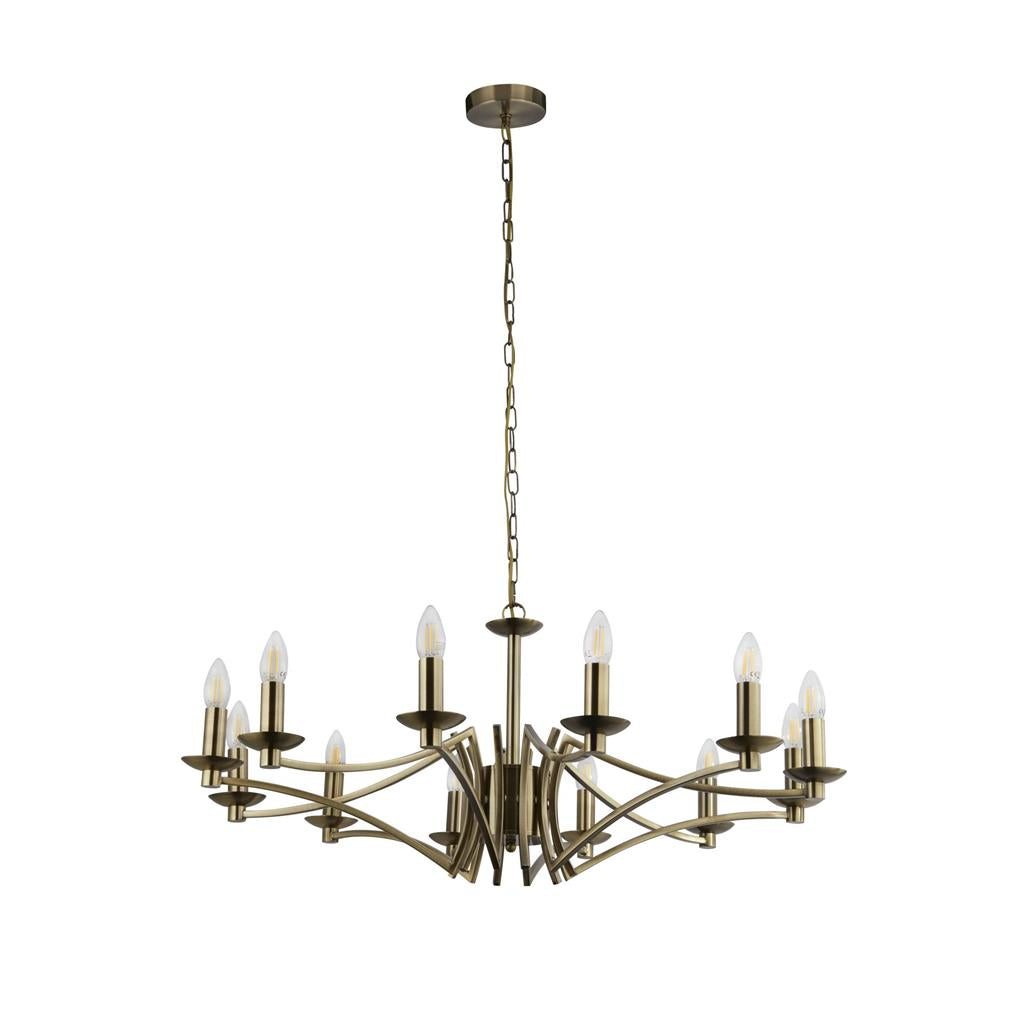 Ascot 6/8Lt Multi-Arm Pendant - Antique Brass/Chrome Finish