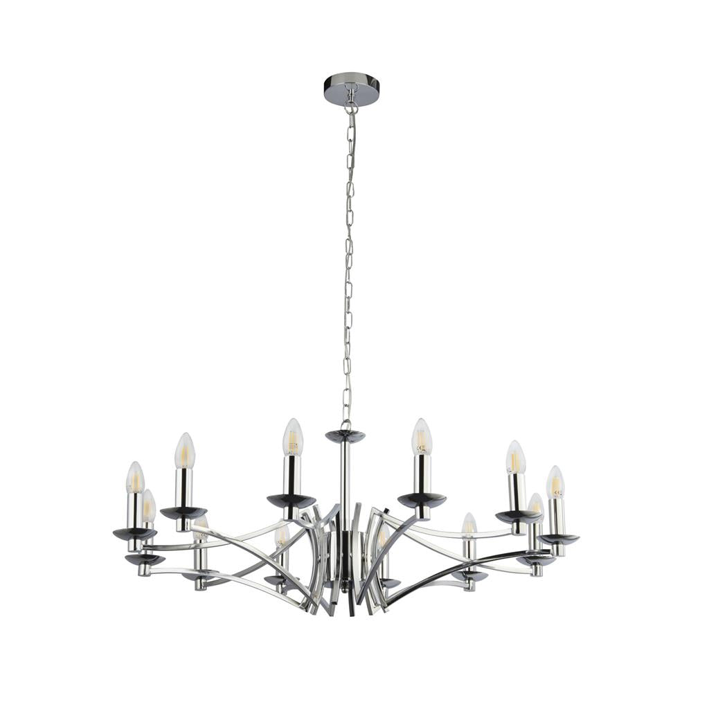 Ascot 6/8Lt Multi-Arm Pendant - Antique Brass/Chrome Finish