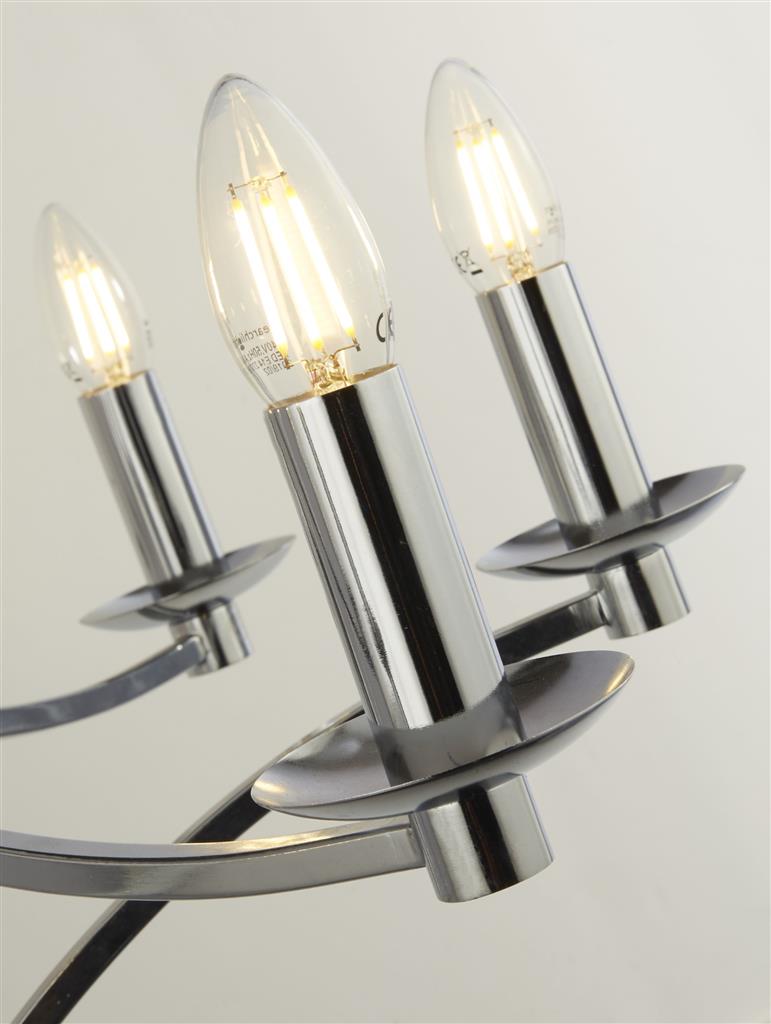 Ascot 6/8Lt Multi-Arm Pendant - Antique Brass/Chrome Finish