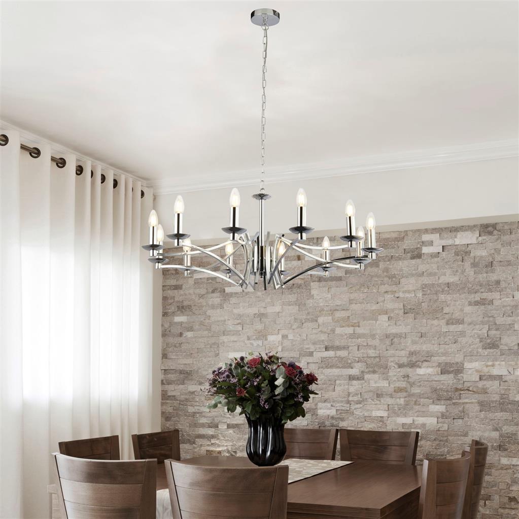 Ascot 6/8Lt Multi-Arm Pendant - Antique Brass/Chrome Finish