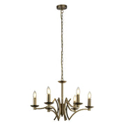 Ascot 6/8Lt Multi-Arm Pendant - Antique Brass/Chrome Finish