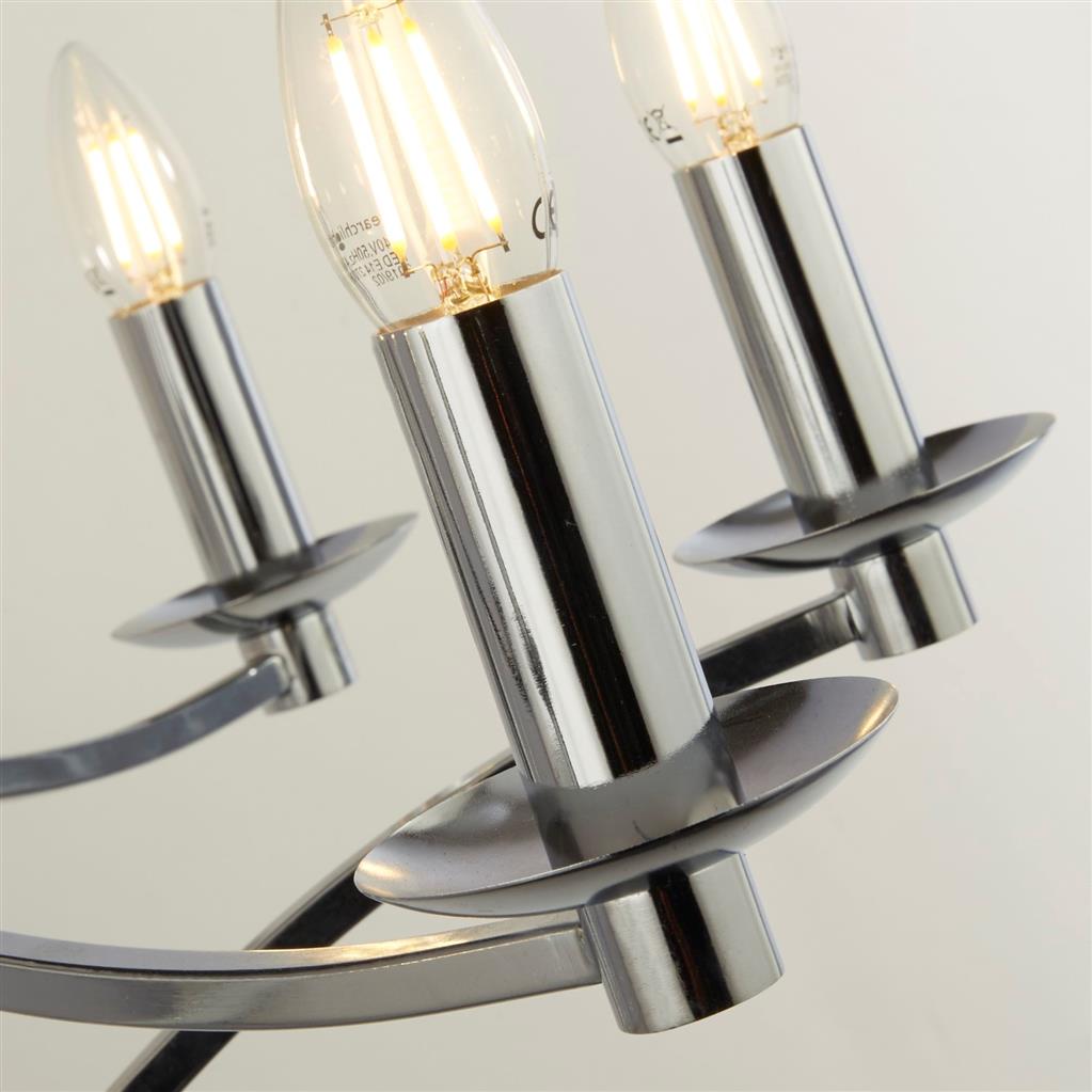 Ascot 6/8Lt Multi-Arm Pendant - Antique Brass/Chrome Finish