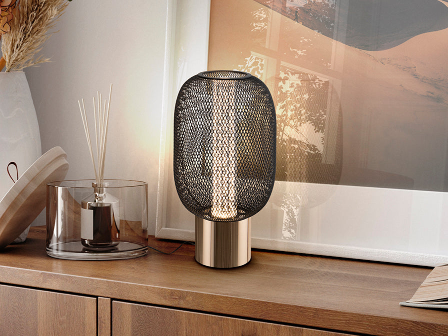 Micron Table Lamp- Gold/Black