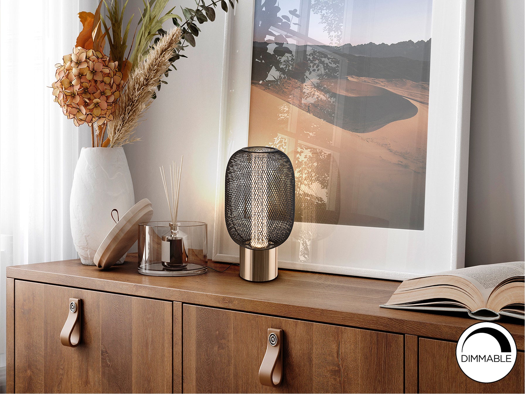 Micron Table Lamp- Gold/Black