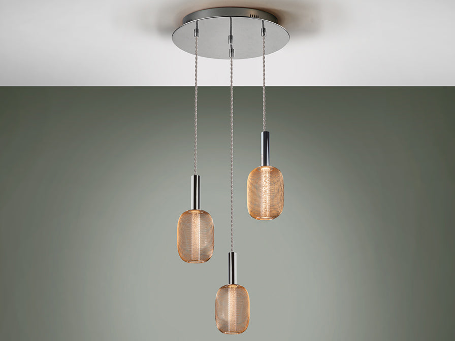 Micron Lamp 3L Chrome & Gold/Gold & Black Ip20 Integrated Led
