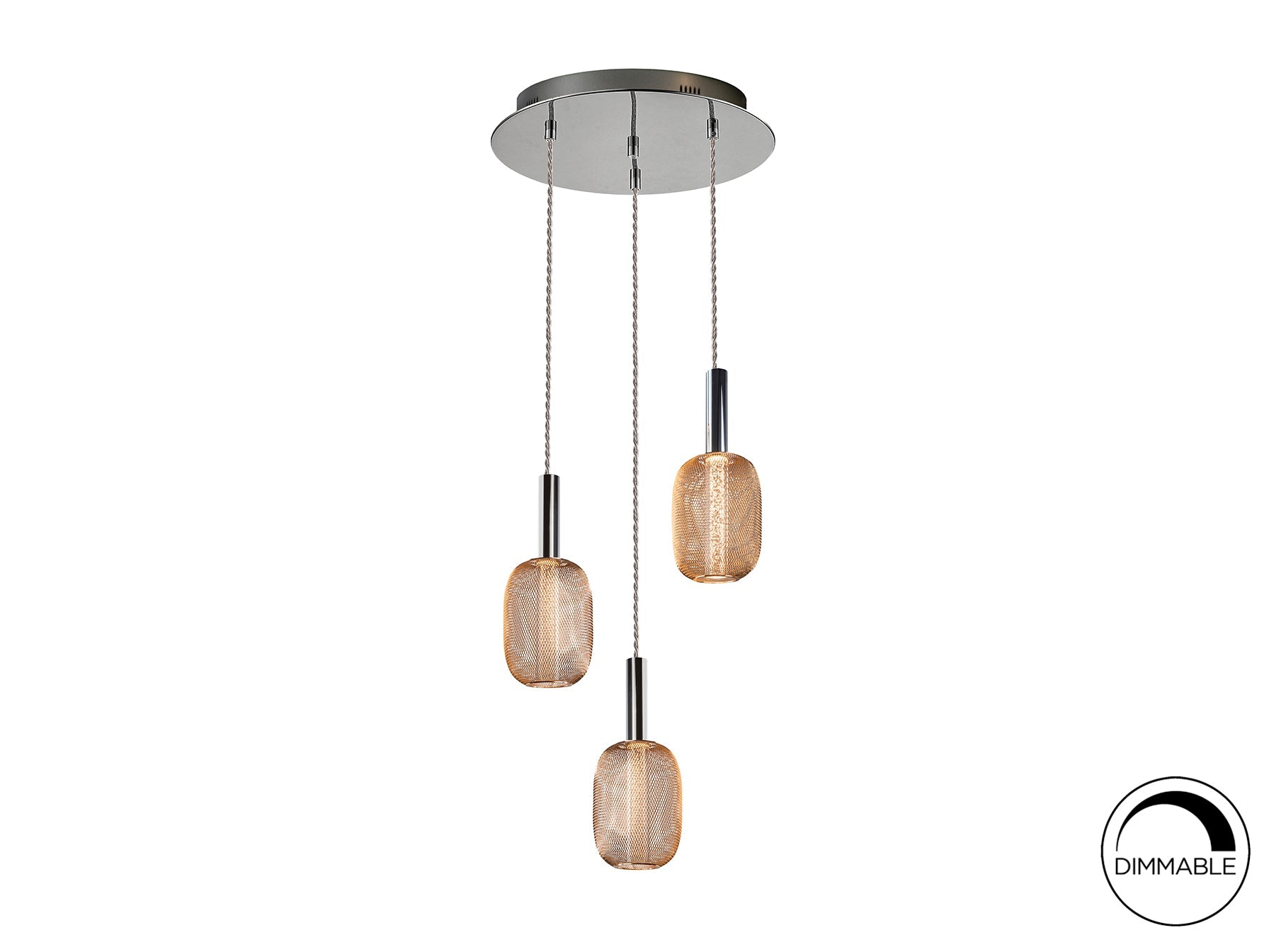 Micron Lamp 3L Chrome & Gold/Gold & Black Ip20 Integrated Led