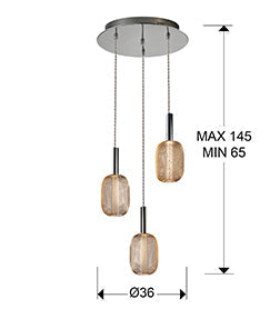 Micron Lamp 3L Chrome & Gold/Gold & Black Ip20 Integrated Led