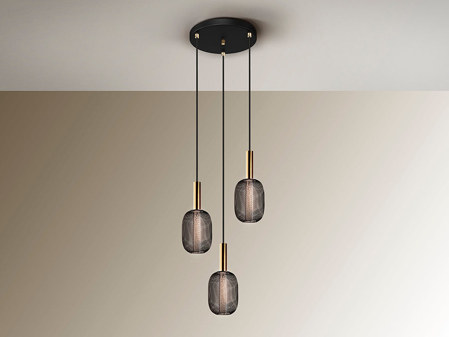 Micron Lamp 3L Chrome & Gold/Gold & Black Ip20 Integrated Led
