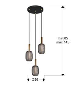 Micron Lamp 3L Chrome & Gold/Gold & Black Ip20 Integrated Led