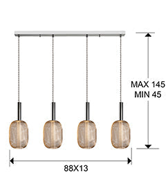 Micron Kitchen Light - Chrome & Gold/Gold & Black Finish