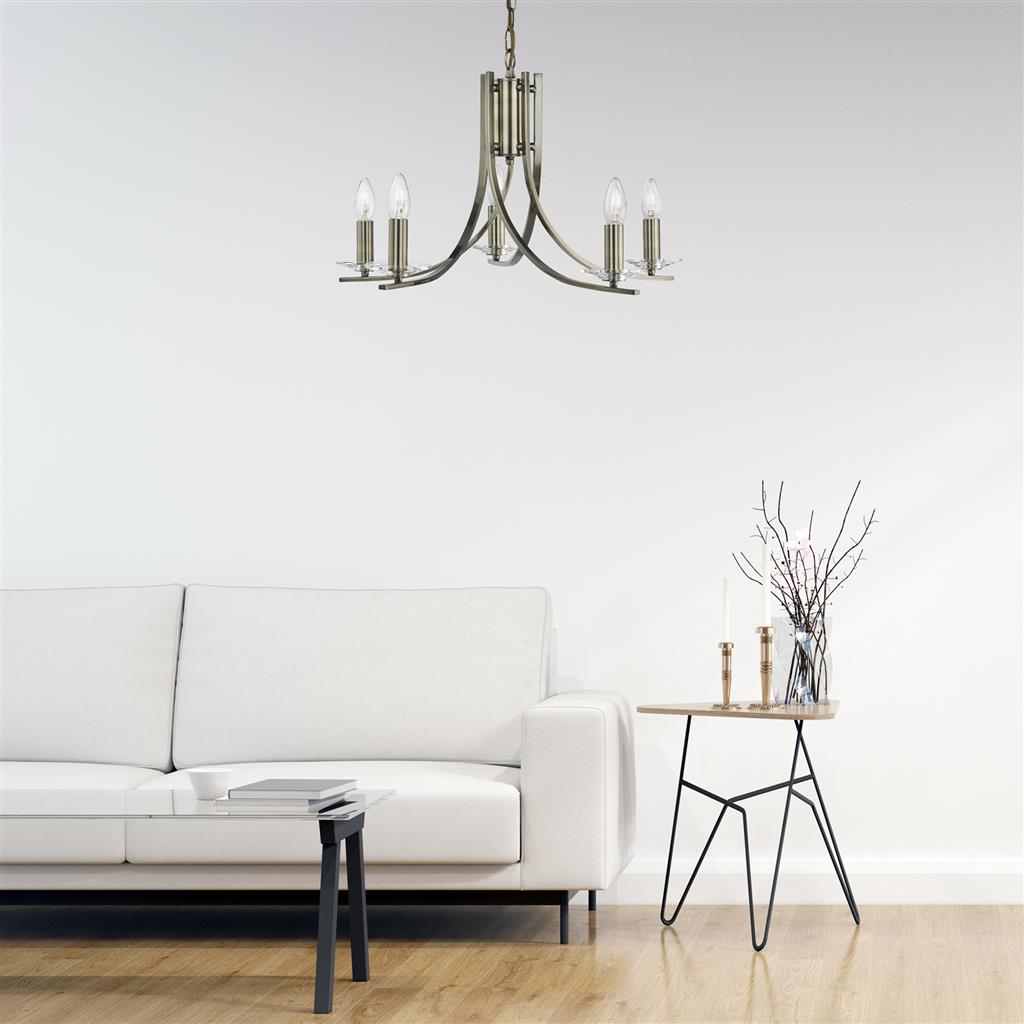 Vulcan 5/8Lt Multi-Arm Pendant -  Various Finishes