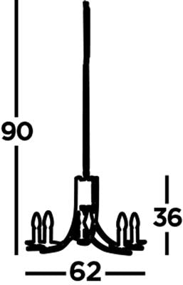 Vulcan 5/8Lt Multi-Arm Pendant -  Various Finishes