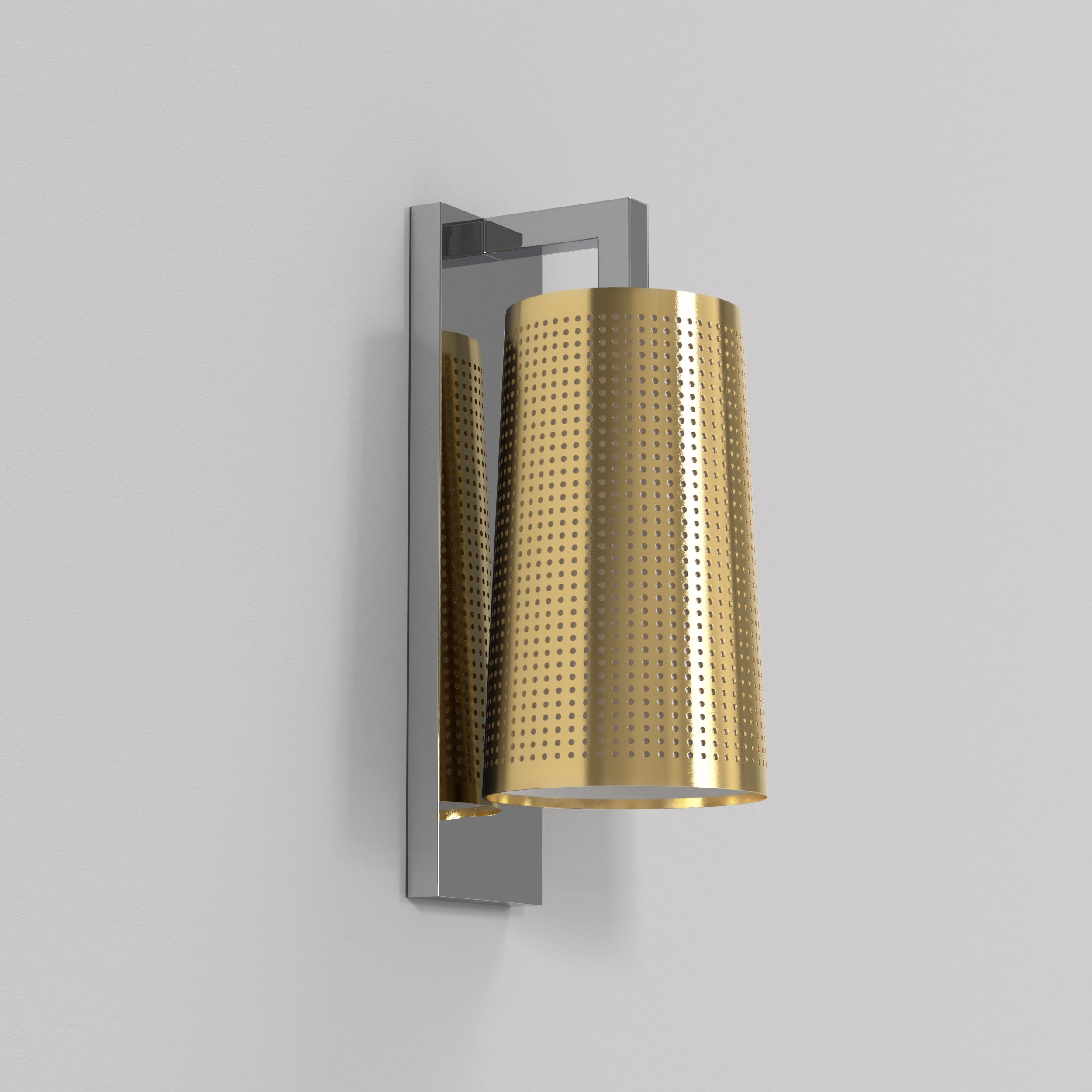 Cone 195 Shade- White/ Natural Brass