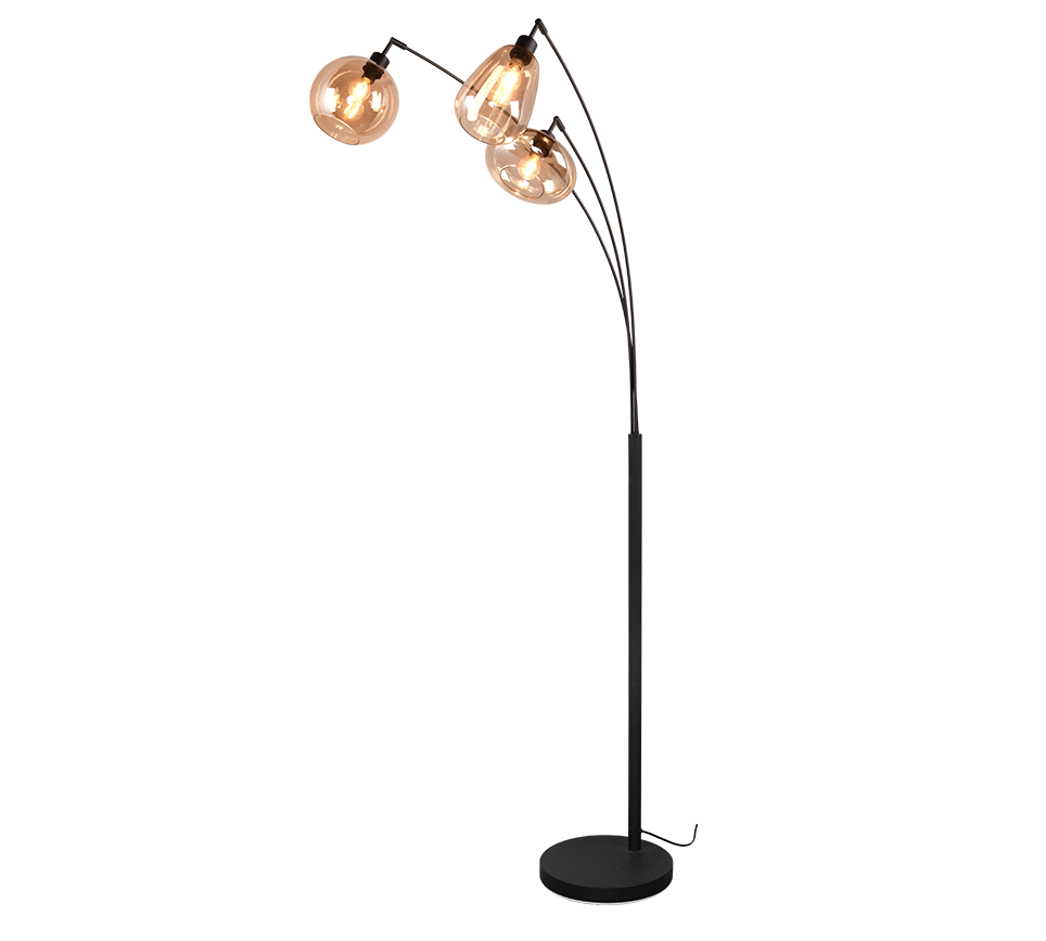 Lumina Exposed Floor Lamp - Amber/Black