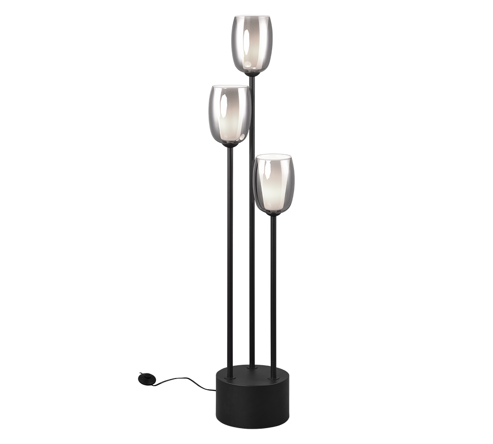 Barret Modern Floor Lamp - Black/Chrome