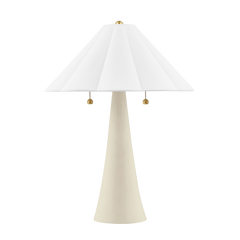 Alana 2Lt Table Lamp - Brass & Ivory
