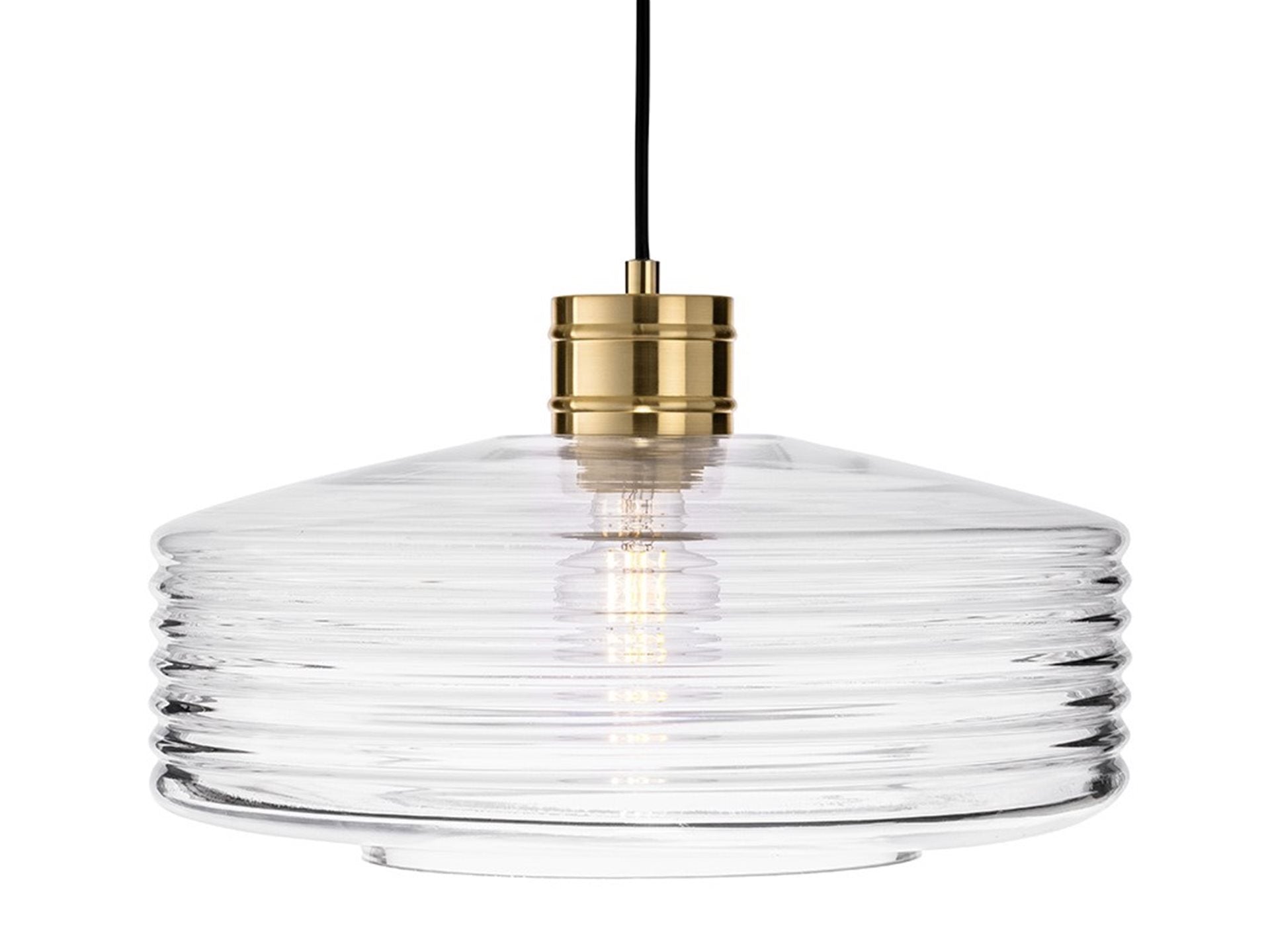 Porto Pendant- Brushed Brass with Clear Glass