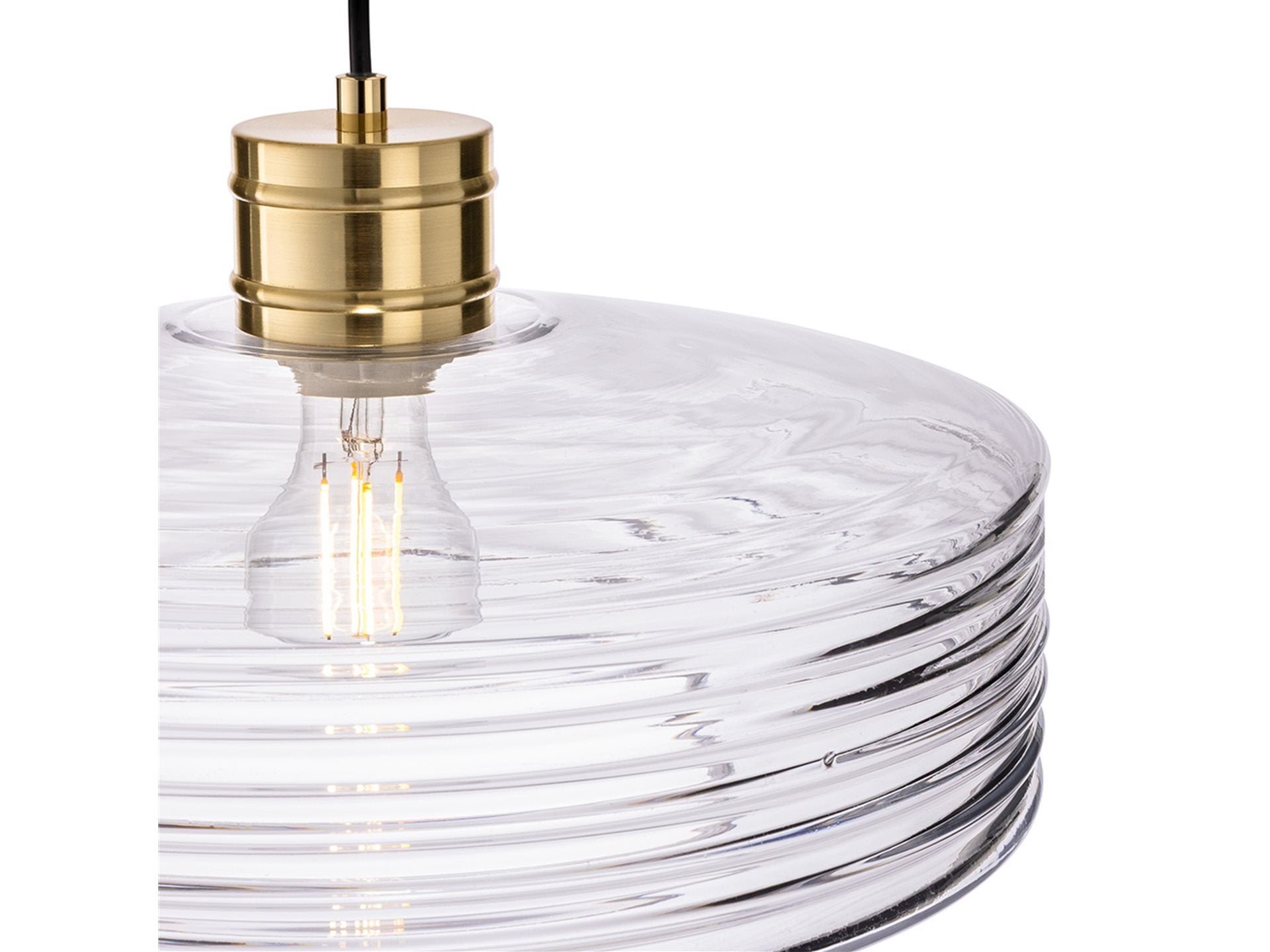 Porto Pendant- Brushed Brass with Clear Glass