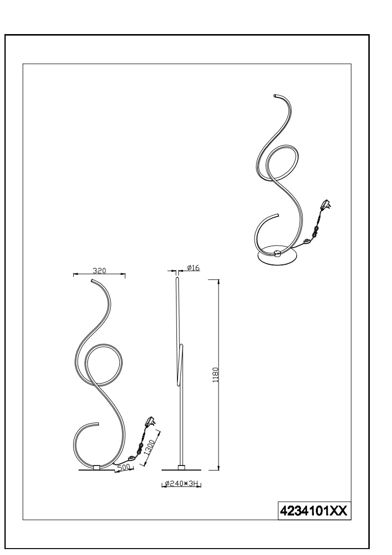 Jive Modern LED Floor Lamp - Various Colours