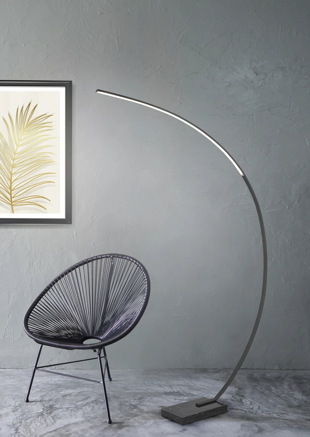 Bangkok Modern LED Floor Lamp - Black