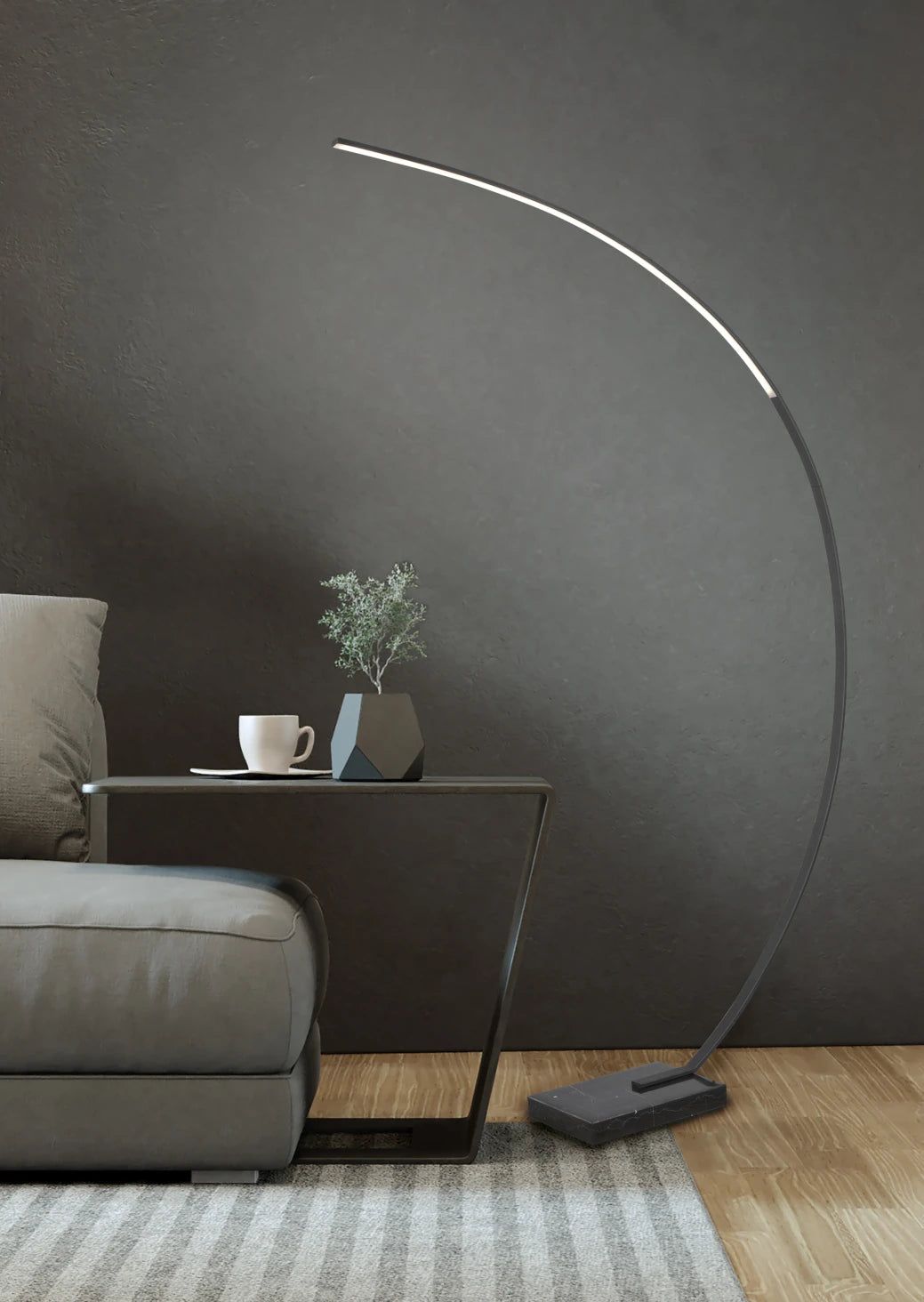 Bangkok Modern LED Floor Lamp - Black