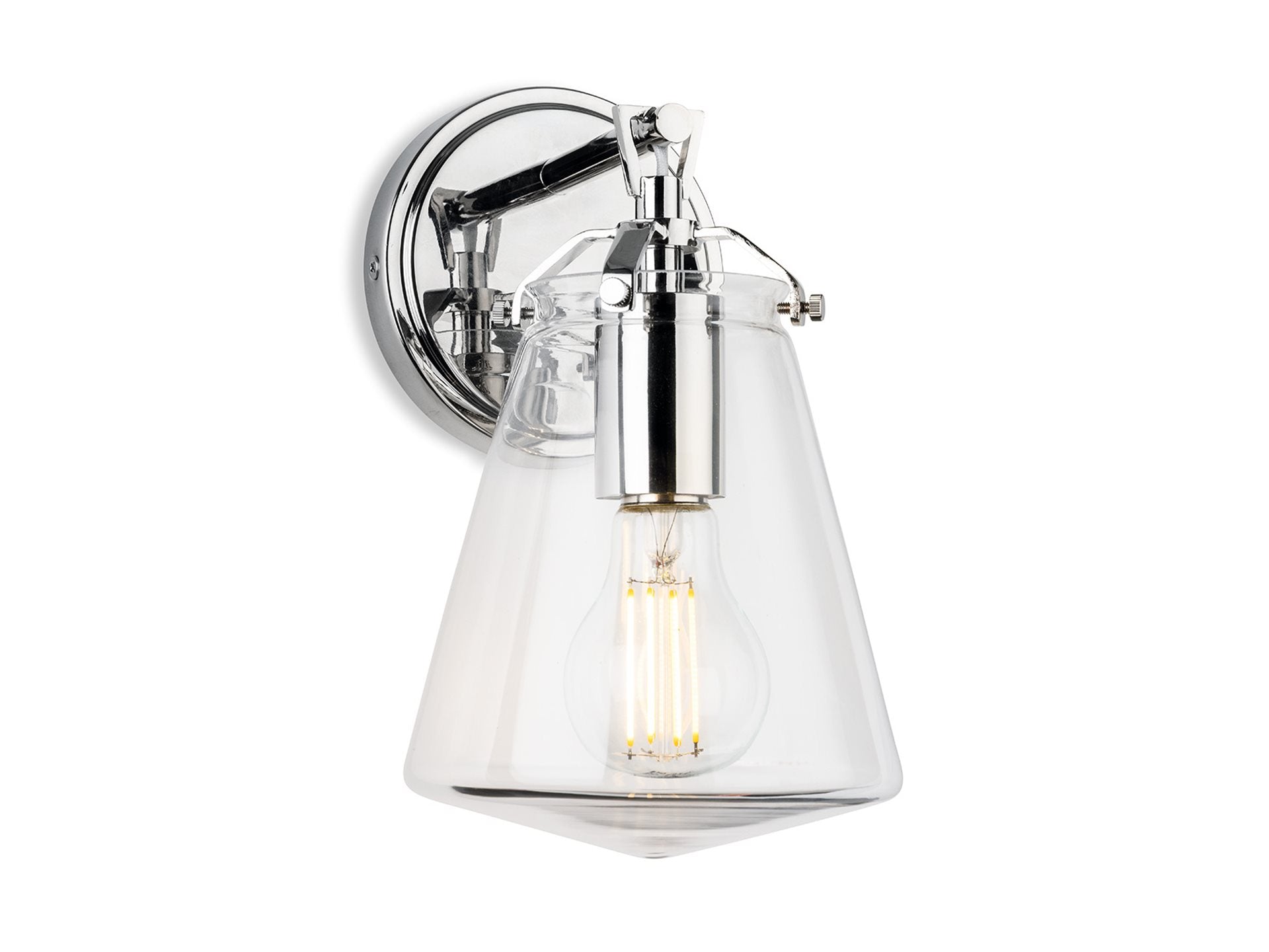 Milos Wall Light-  Chrome with Clear Glass