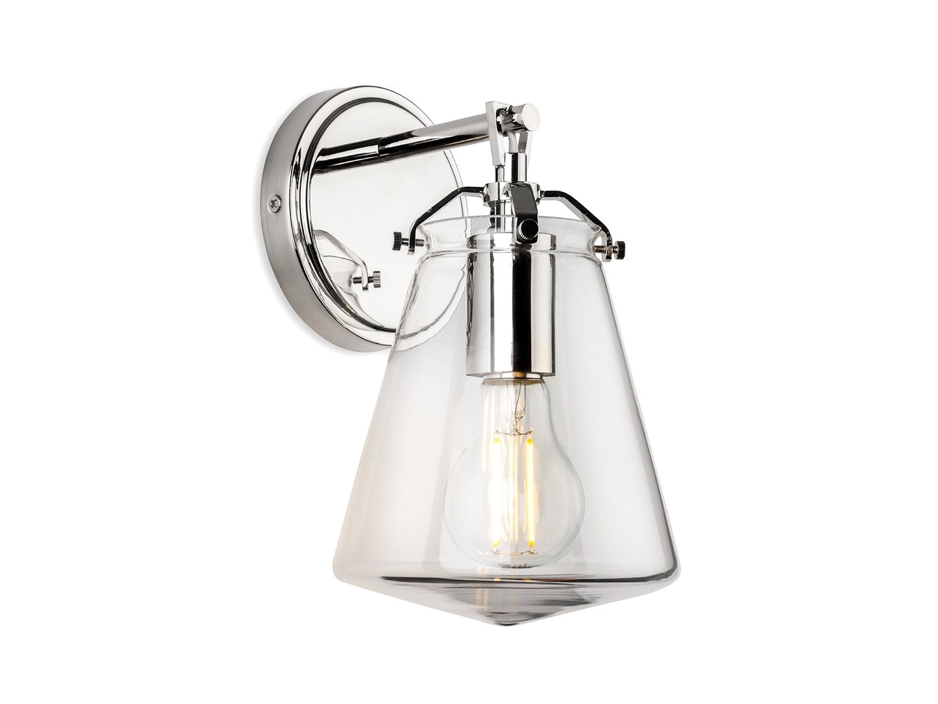 Milos Wall Light-  Chrome with Clear Glass