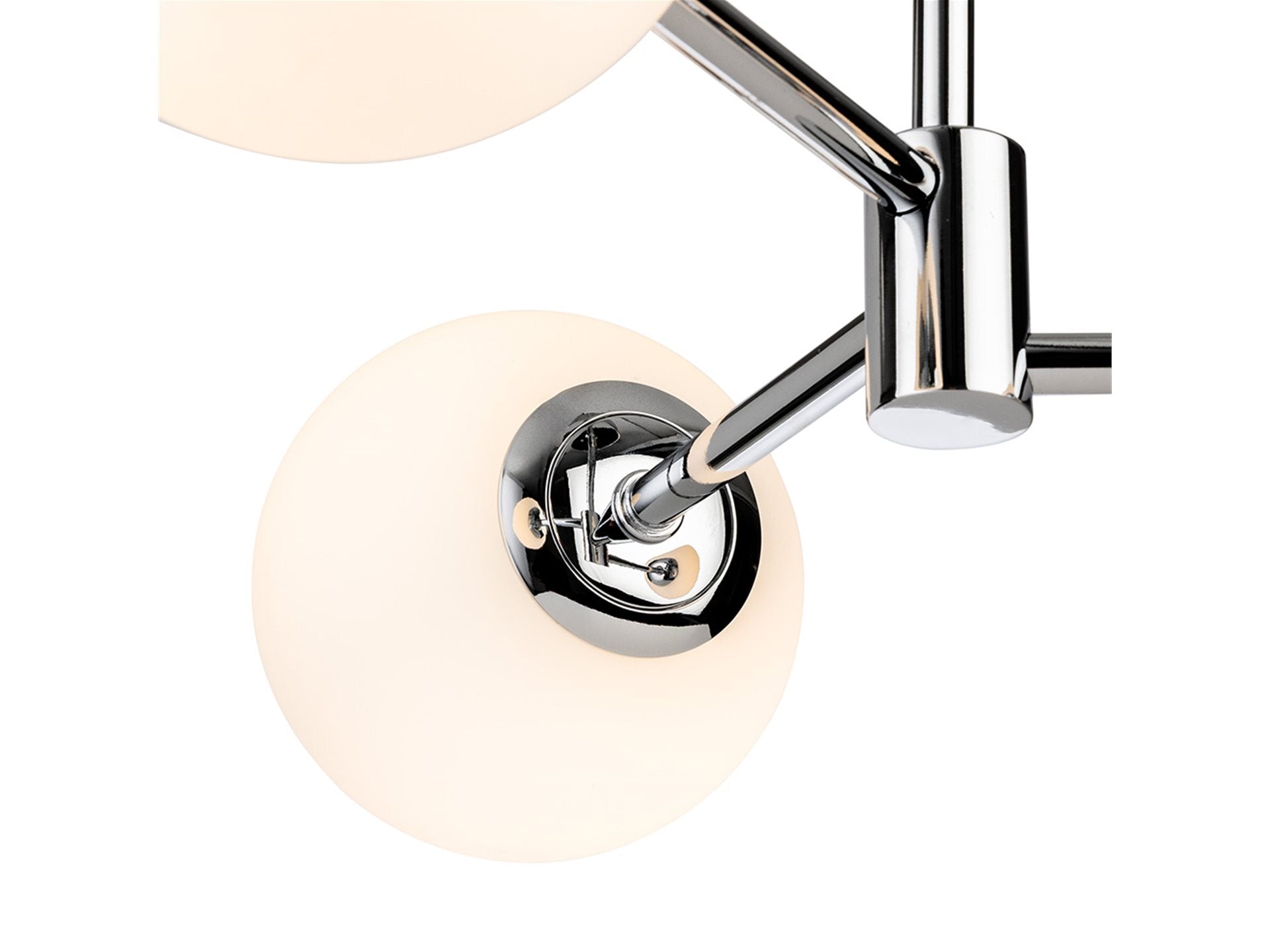 Splash 3 Light Flush Ceiling Fitting- Chrome with Opal White Glass