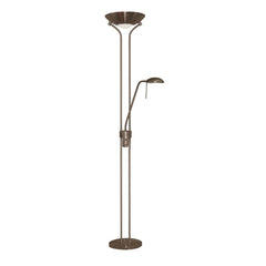 Mother & Child Floor Lamp - Antique Brass/Satin Silver Metal & Glass R7S