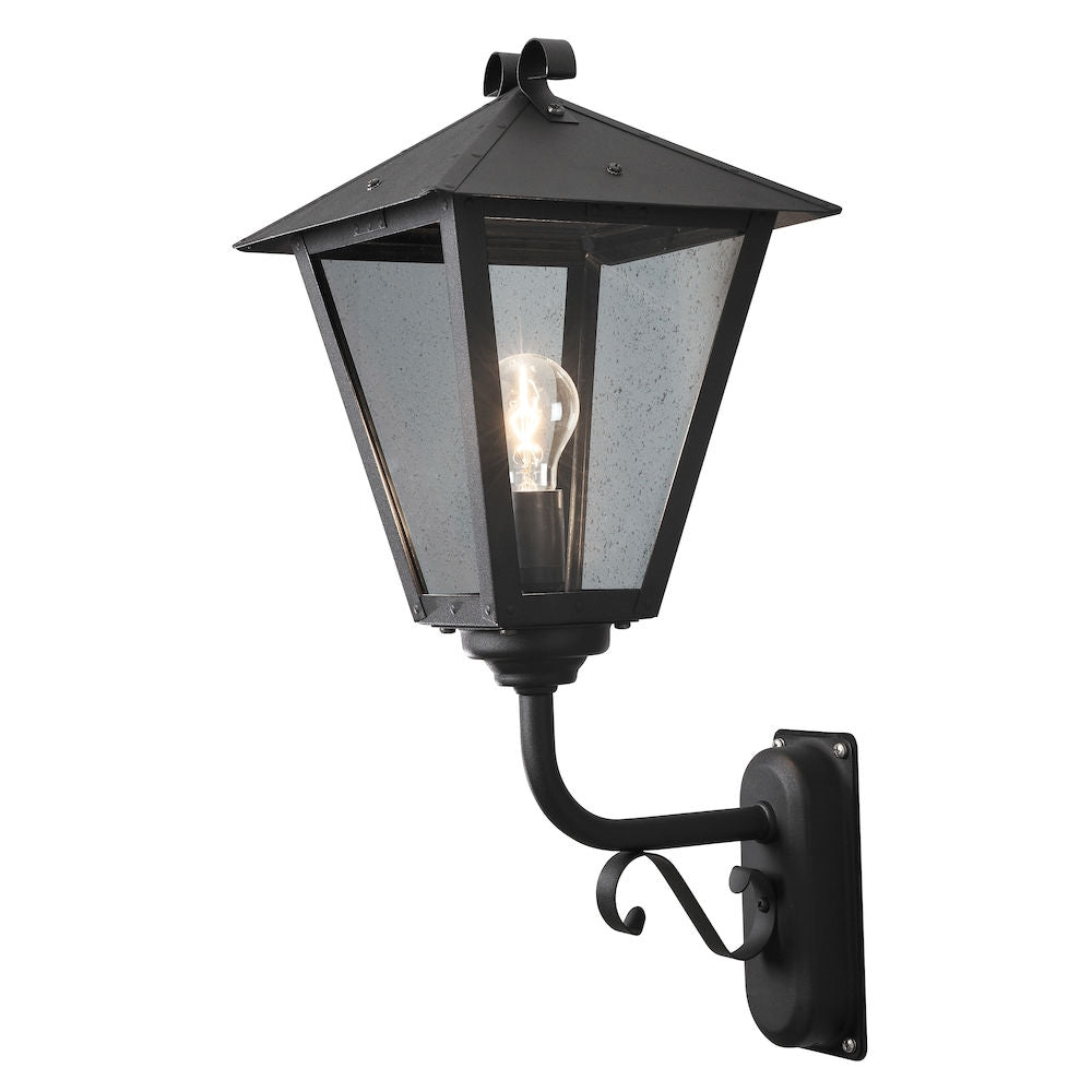 Benu Outdoor Wall Lamp E27 IP23 - Black/Hot-Dip Galvanized