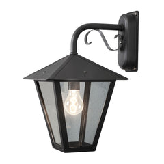 Benu Outdoor Wall Lamp E27 IP23 - Black/Hot-Dip Galvanized