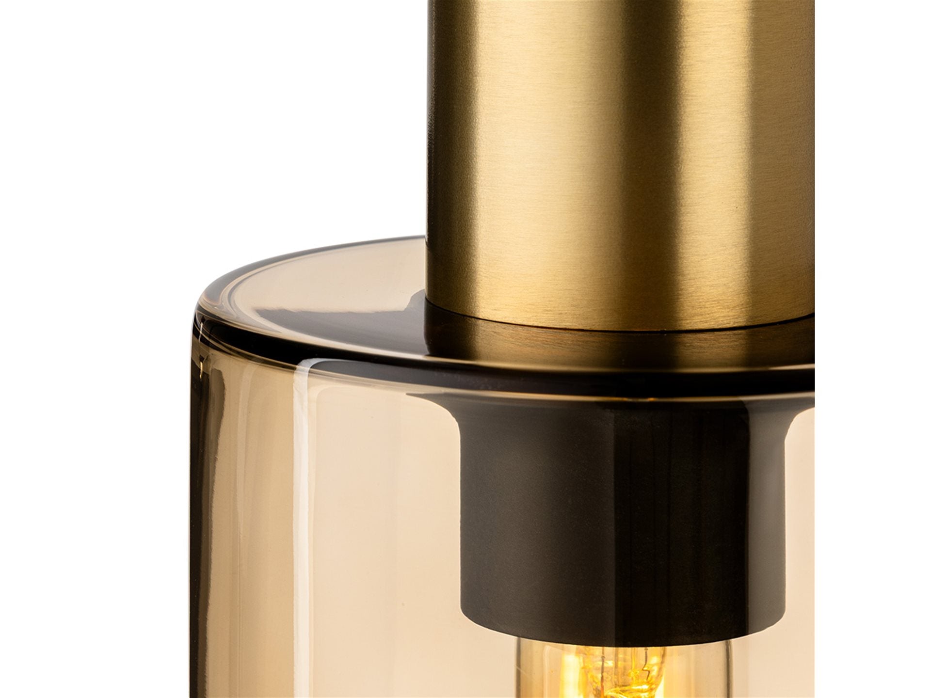 Rimini Pendant- Satin Brass with Smoked Amber Glass