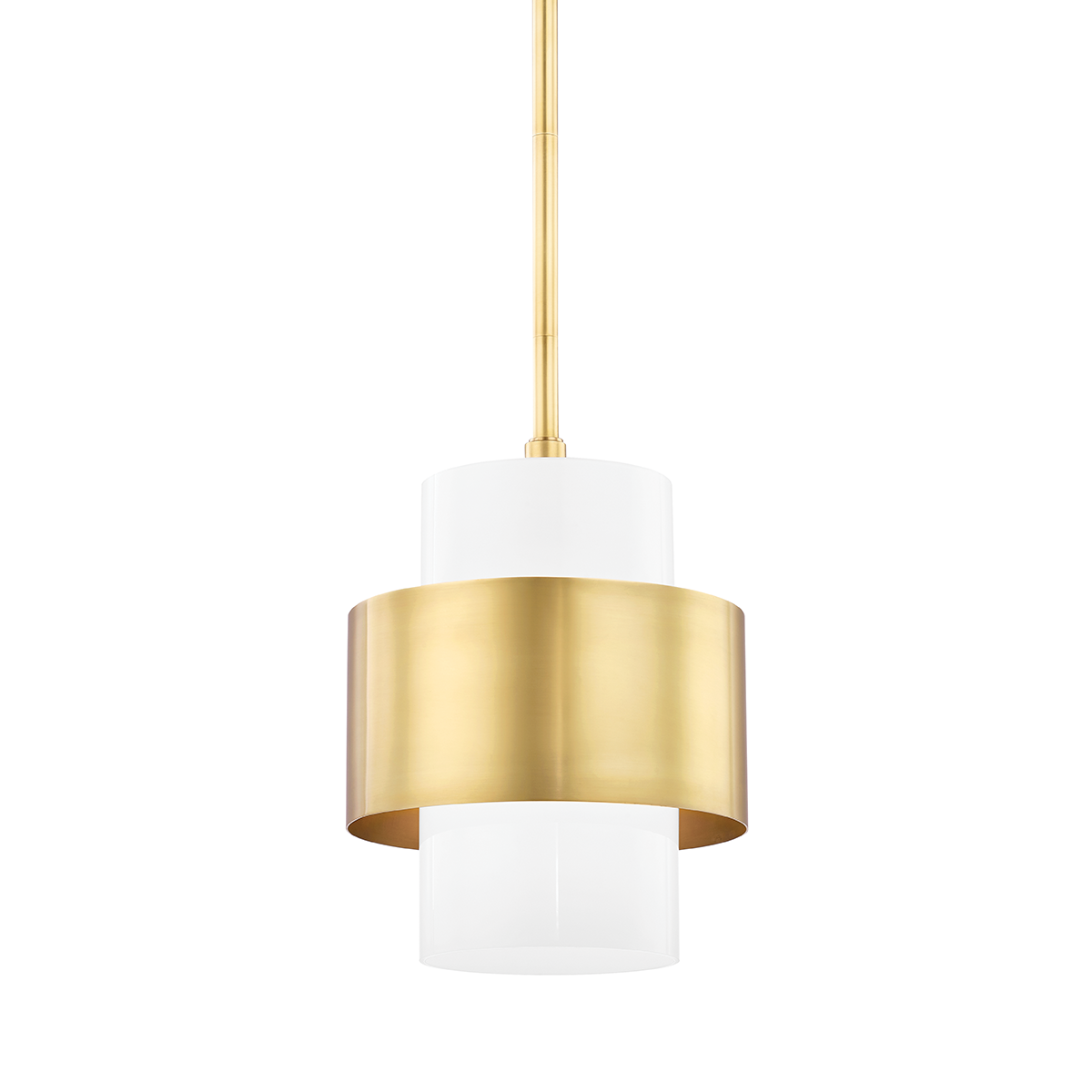 Corinth 1Lt Small/Large Pendant - Aged Brass