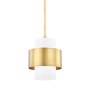 Corinth 1Lt Small/Large Pendant - Aged Brass