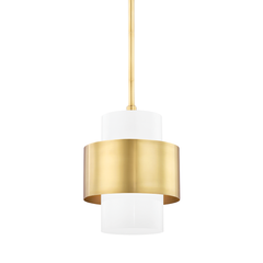 Corinth 1Lt Small/Large Pendant - Aged Brass