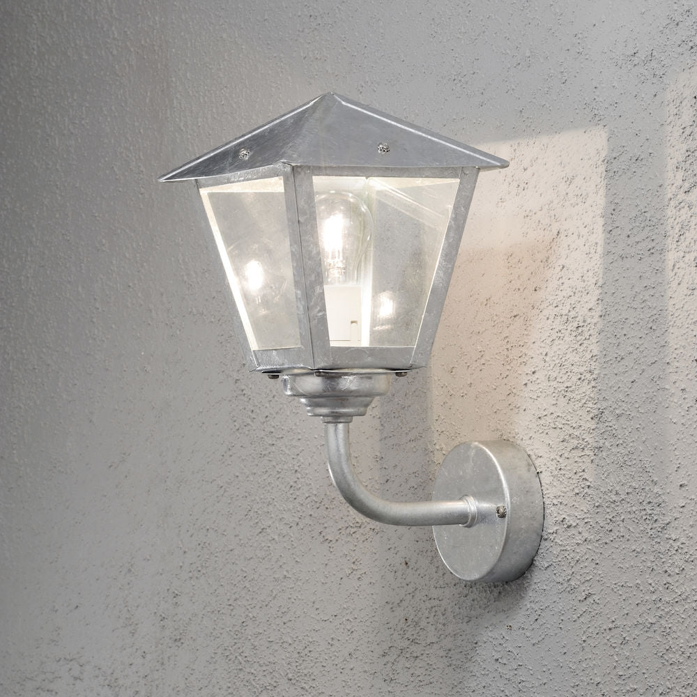 Benu Outdoor Wall Lamp E27 IP23 - Black/Hot-Dip Galvanized